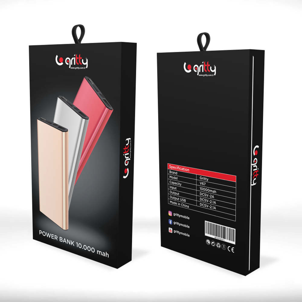 Gritty 10.000 mAh Hızlı Şarj Özellikli Powerbank